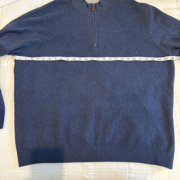 Faherty Sweater Mens XXL  Navy Blue Jackson 1/4 Zip Classic Warm Capsule - Picture 8 of 10